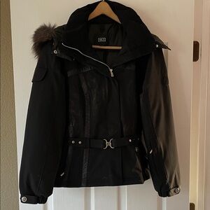 Nils Black Ski Jacket with Belt
